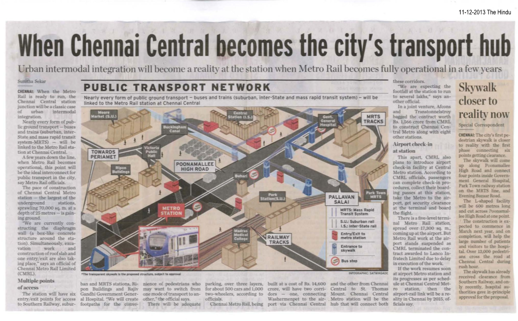 Hen Chennai Central Becomes the City's Transport