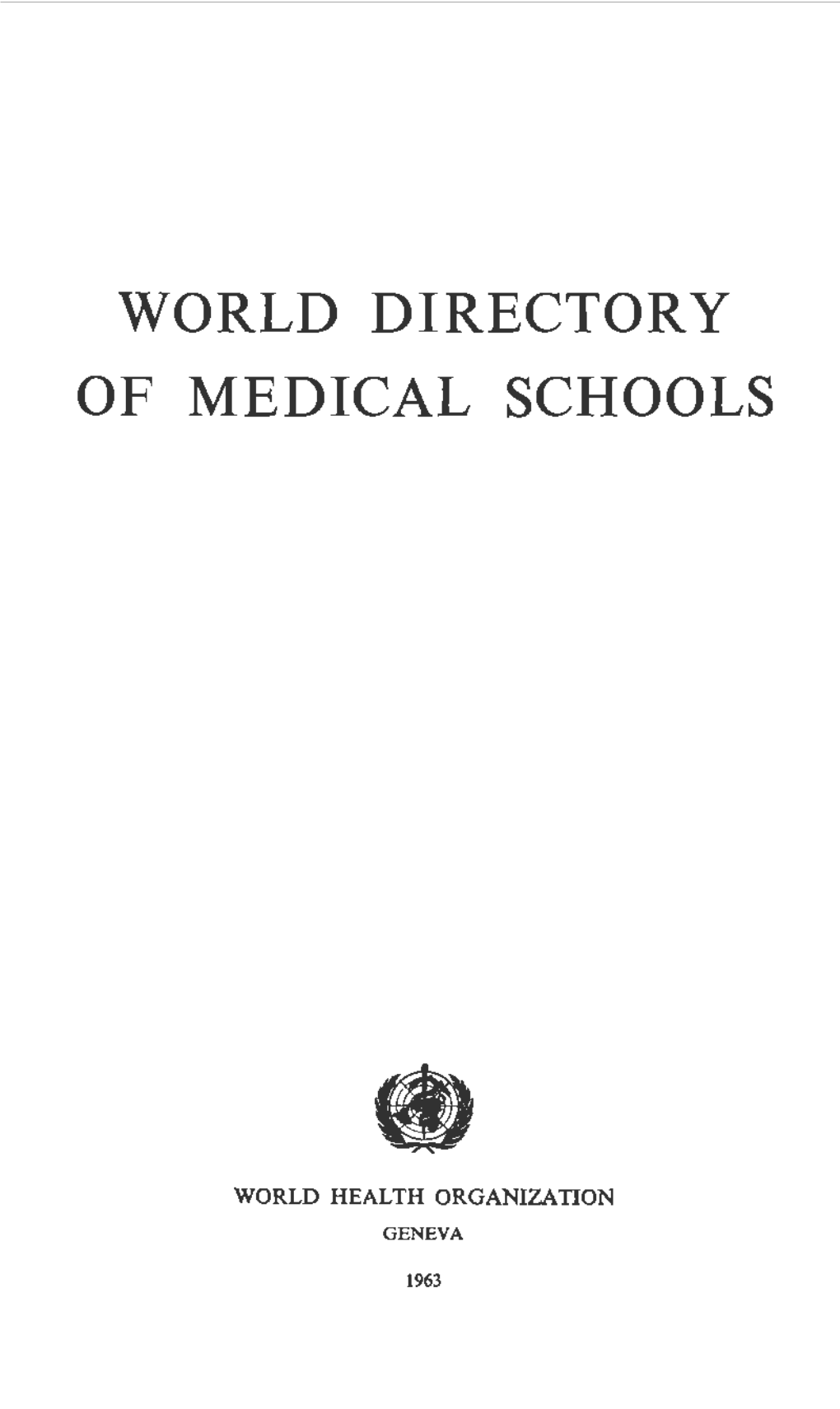 World Directory of Medical Schools