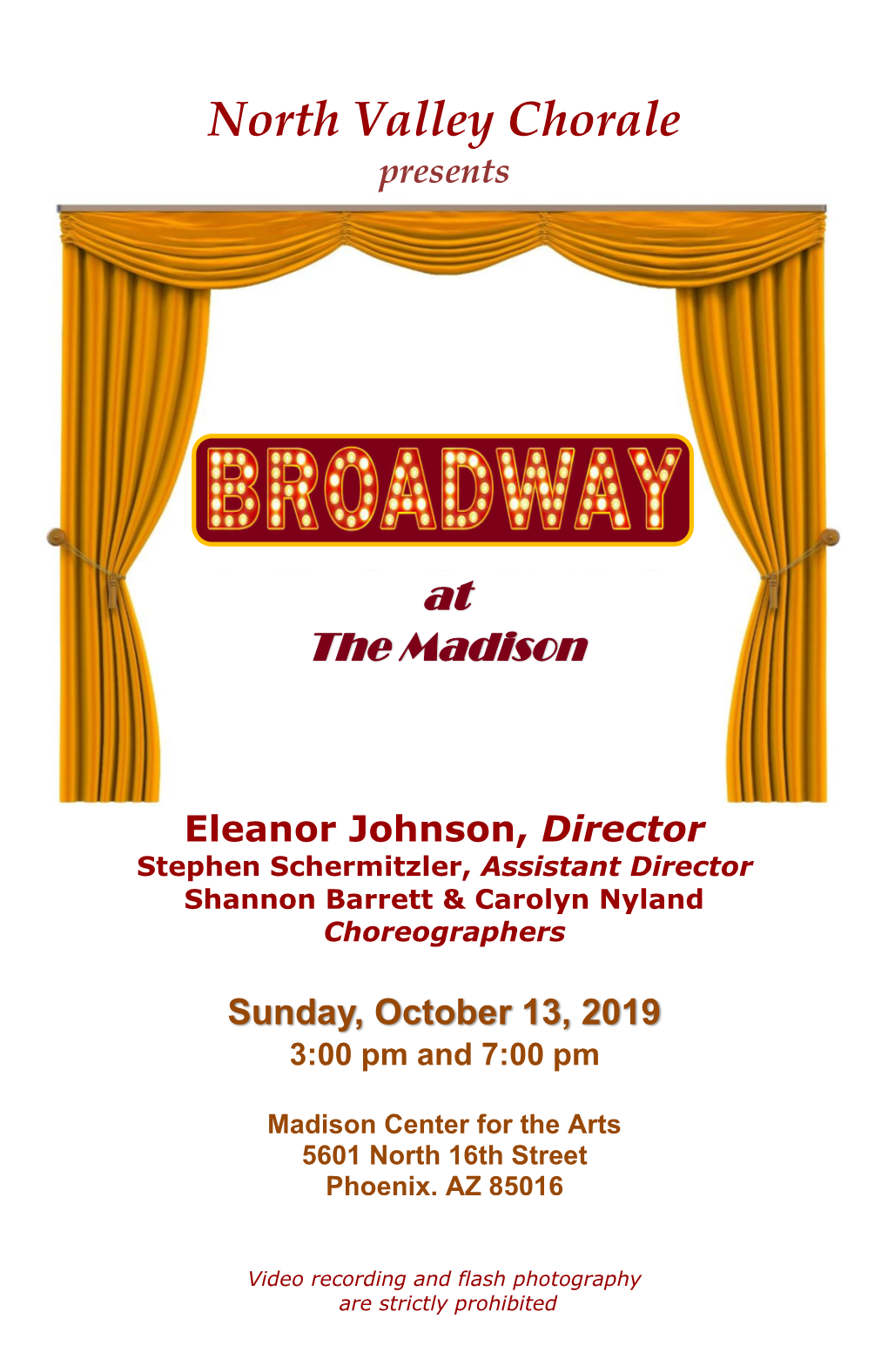 Broadway at the Madison Dan Thomson, Master of Ceremonies