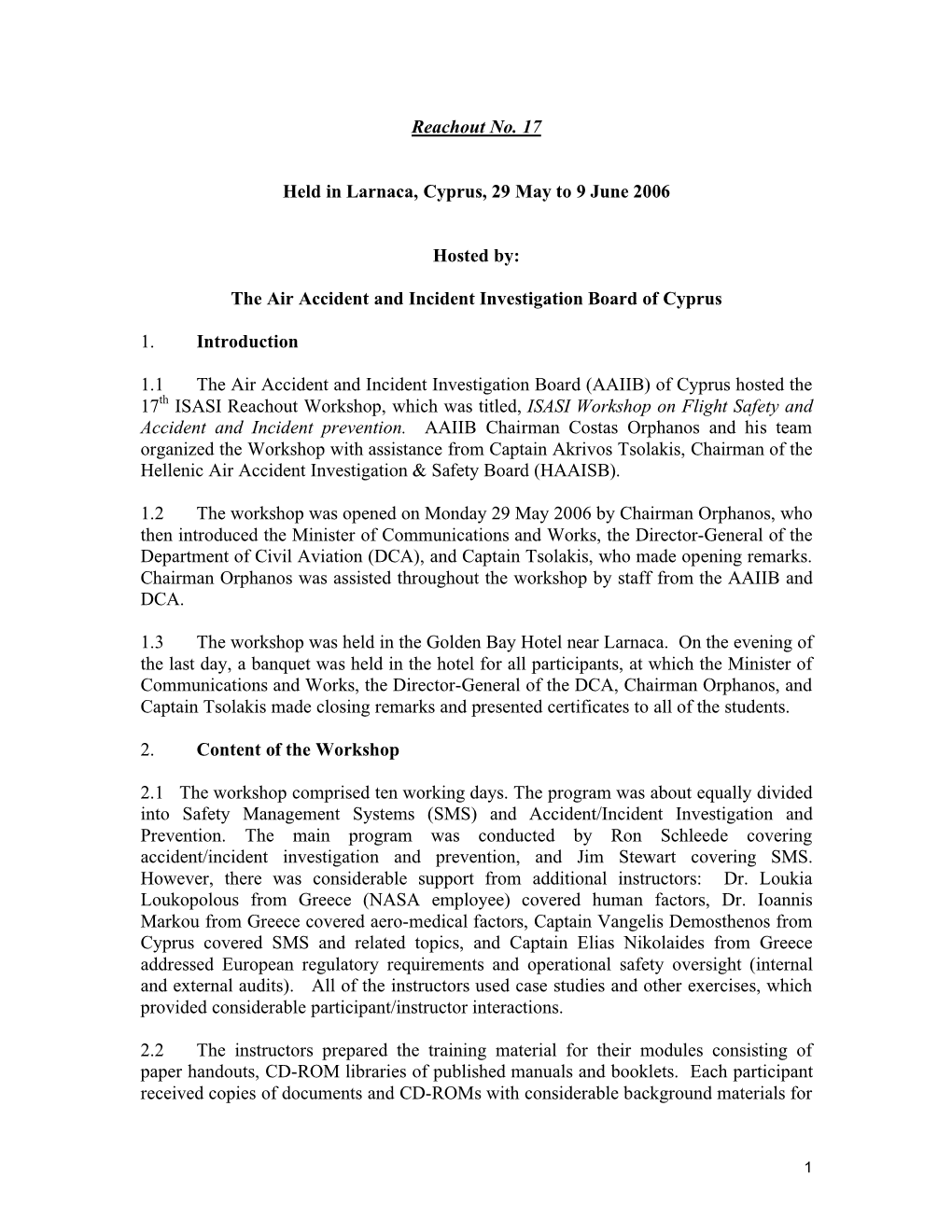 The Air Accident and Incident Investigation Board of Cyprus