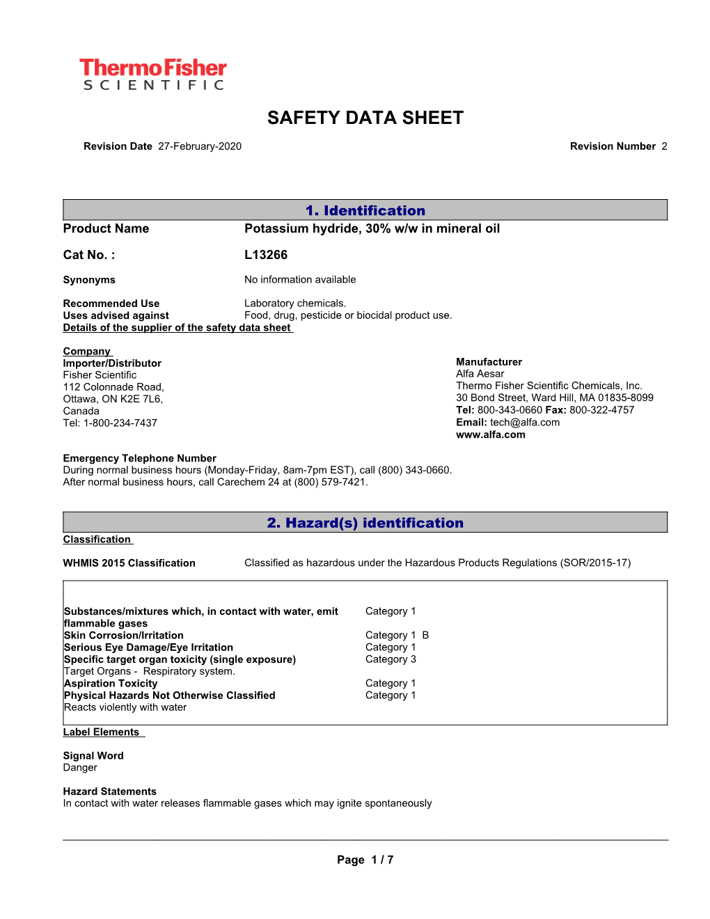 Safety Data Sheet