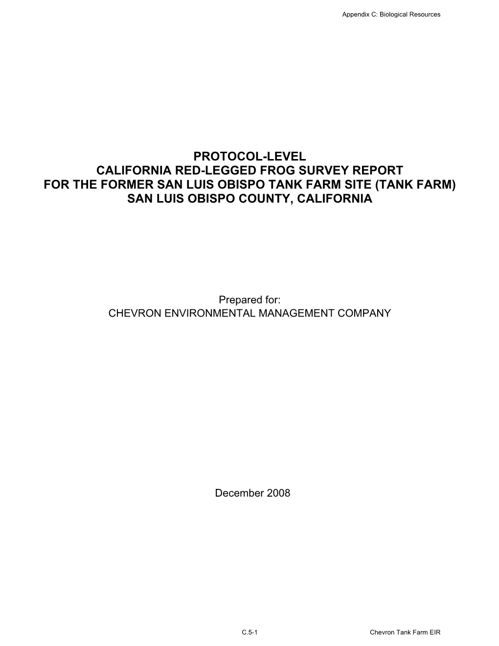 Appendix C.5-California Red Legged Frog Report