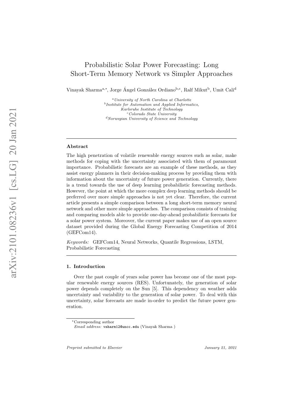 Probabilistic Solar Power Forecasting: Long Short-Term Memory Network Vs Simpler Approaches