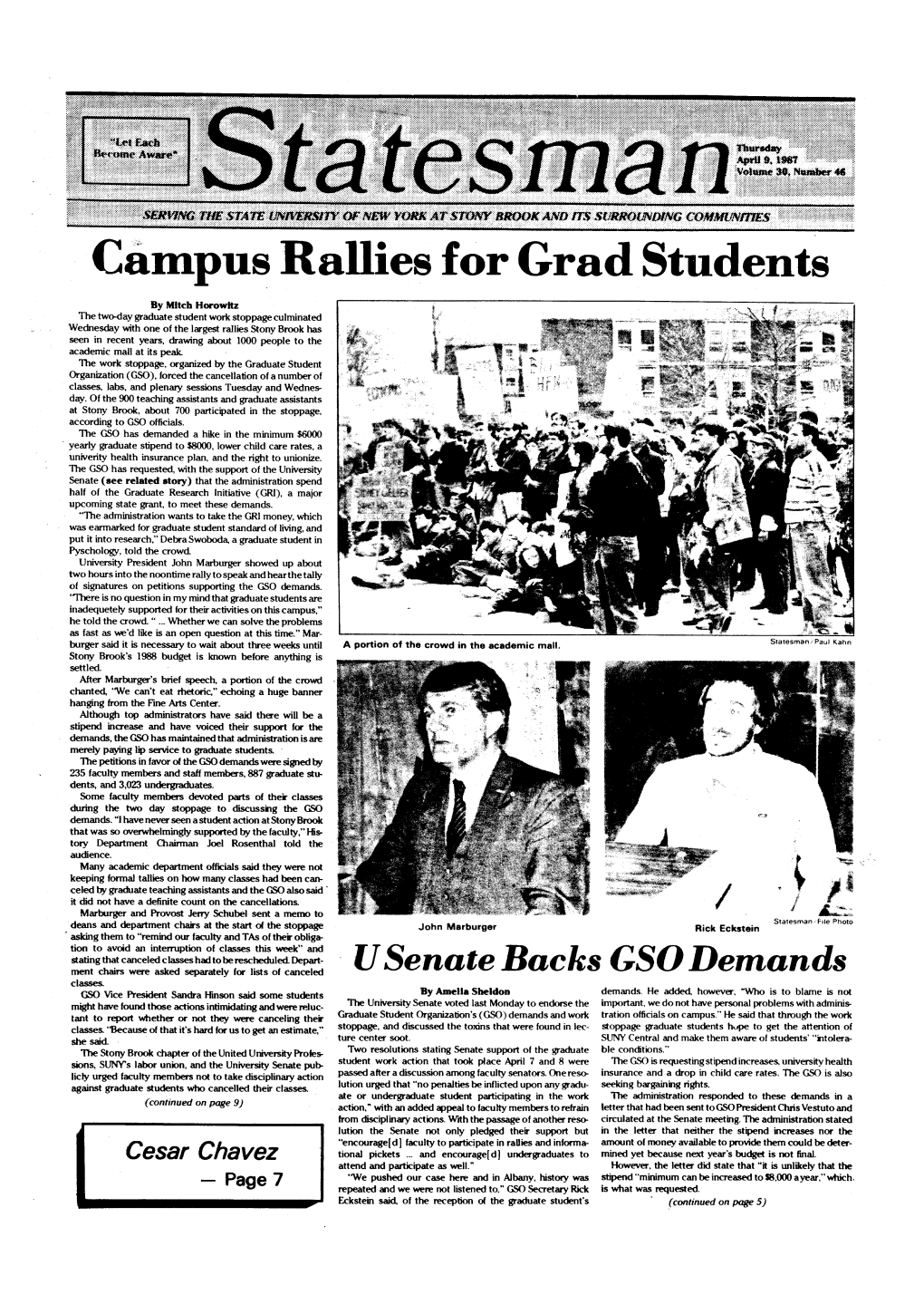 Campus Rallies for Grad Students