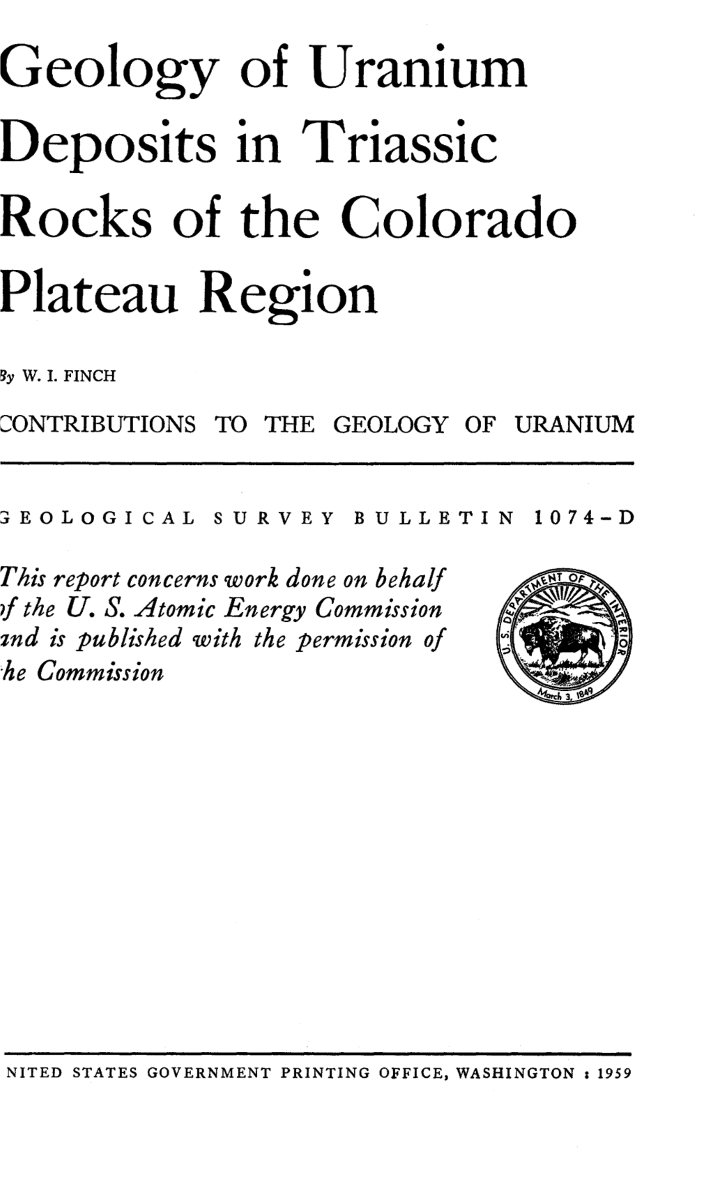 Geology of U Rani Urn Deposits in Triassic Rocks of the Colorado Plateau Region