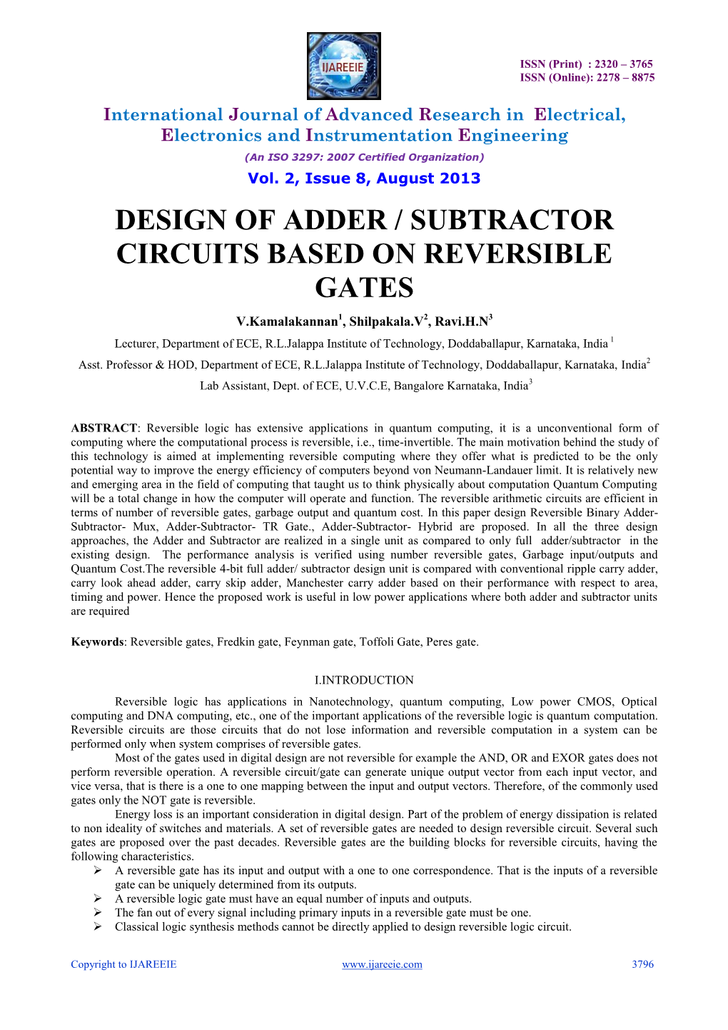 Design of Adder / Subtractor Circuits Based On