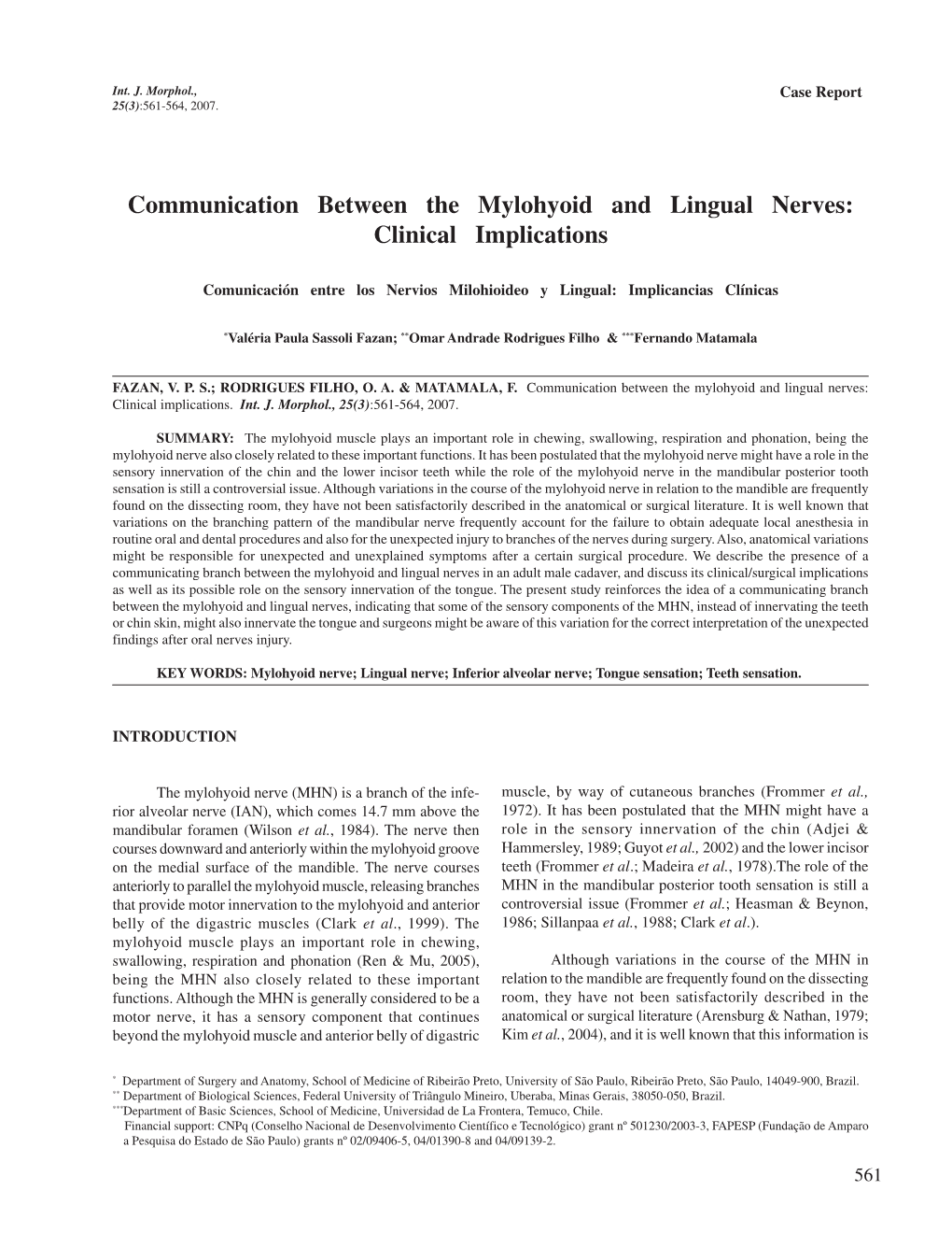 Communication Between the Mylohyoid and Lingual Nerves: Clinical Implications