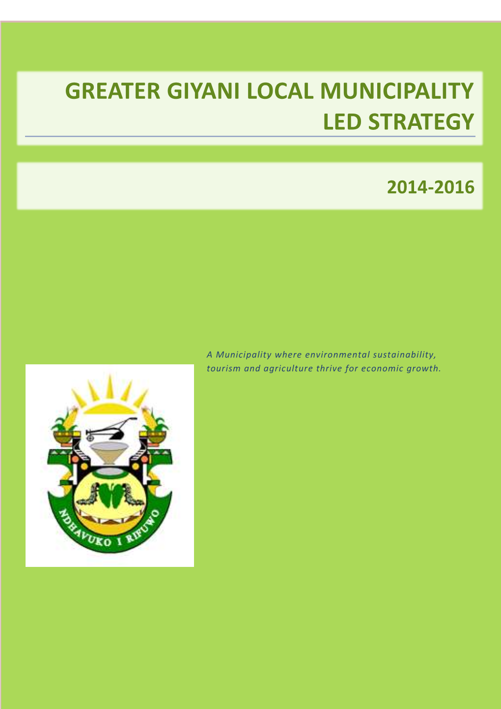 Greater Giyani Local Municipality Led Strategy