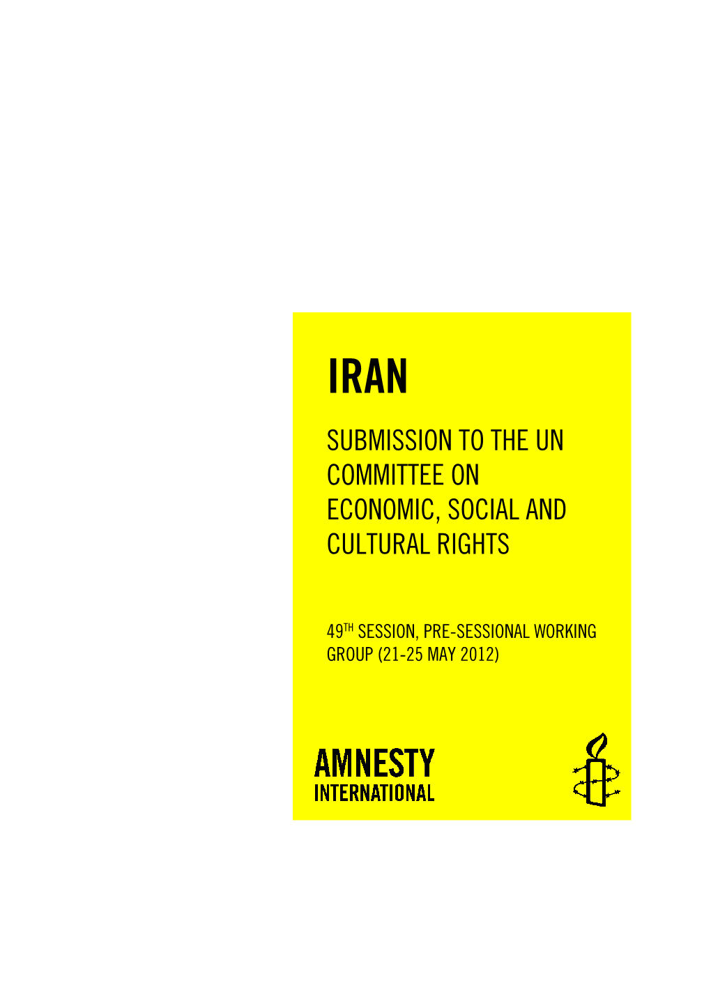 Iran Submission to the Un Committee on Economic, Social and Cultural Rights