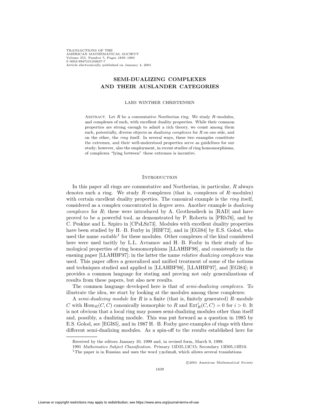 Semi-Dualizing Complexes and Their Auslander Categories