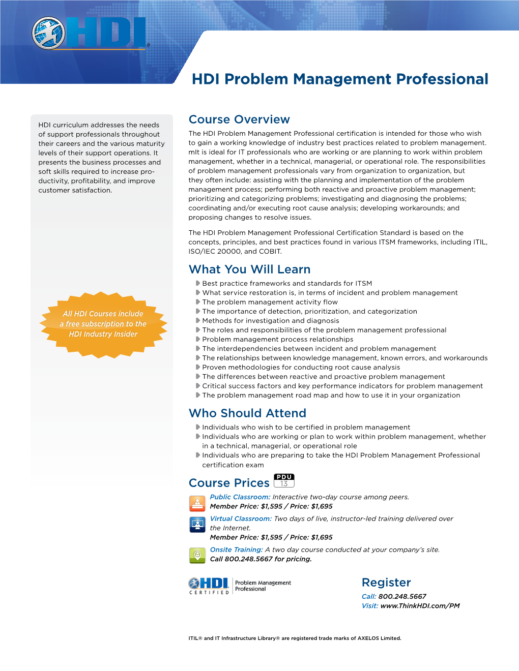 HDI Problem Management Professional