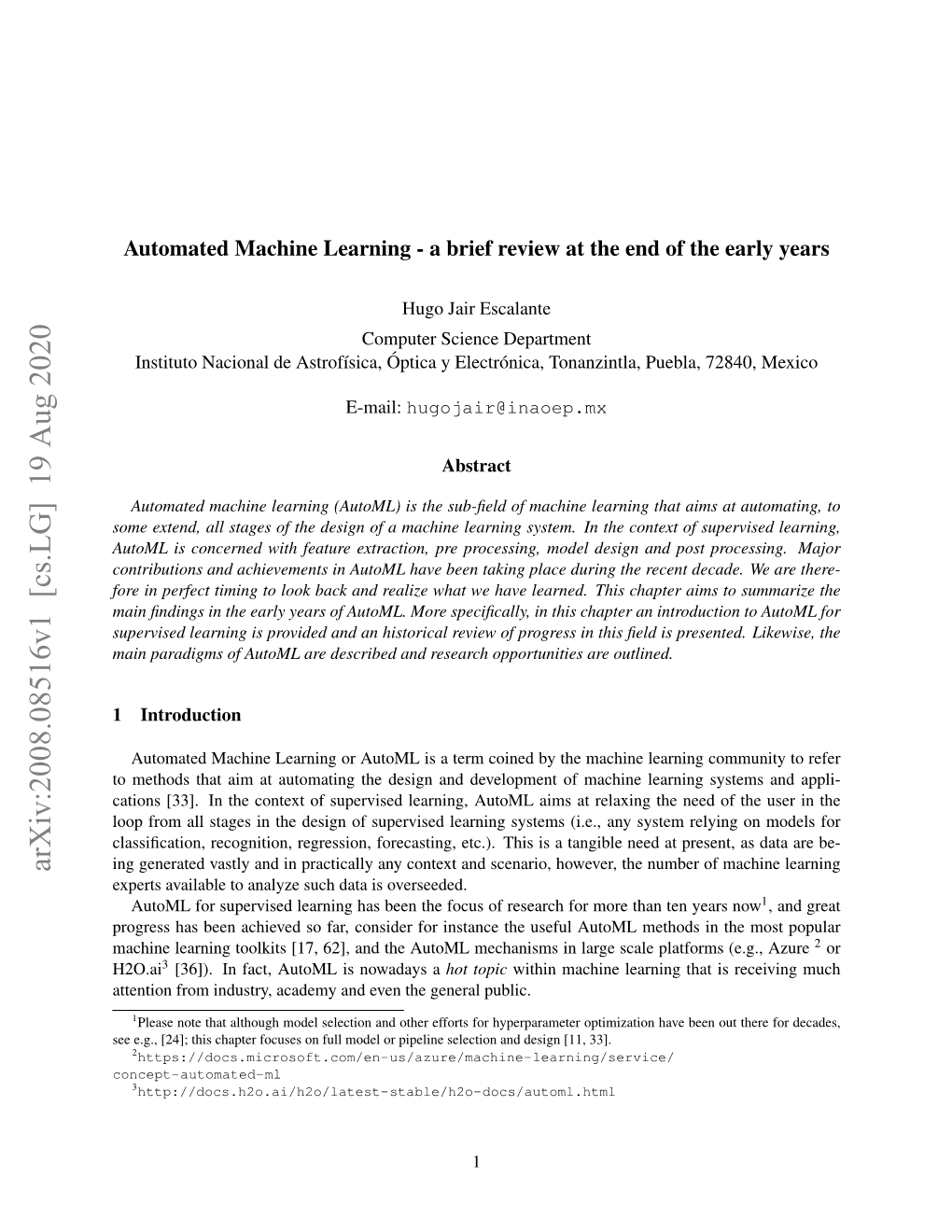 Arxiv:2008.08516V1 [Cs.LG] 19 Aug 2020