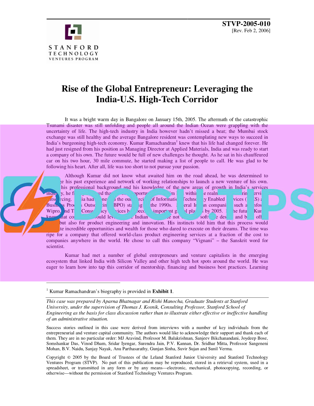 Rise of the Global Entrepreneur: Leveraging the India-U.S
