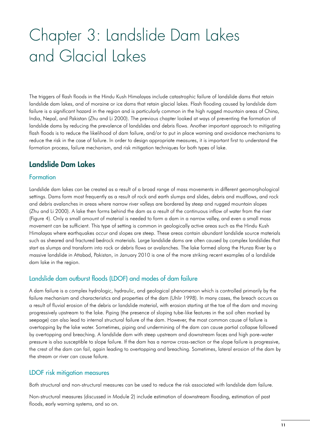 Landslide Dam Lakes and Glacial Lakes