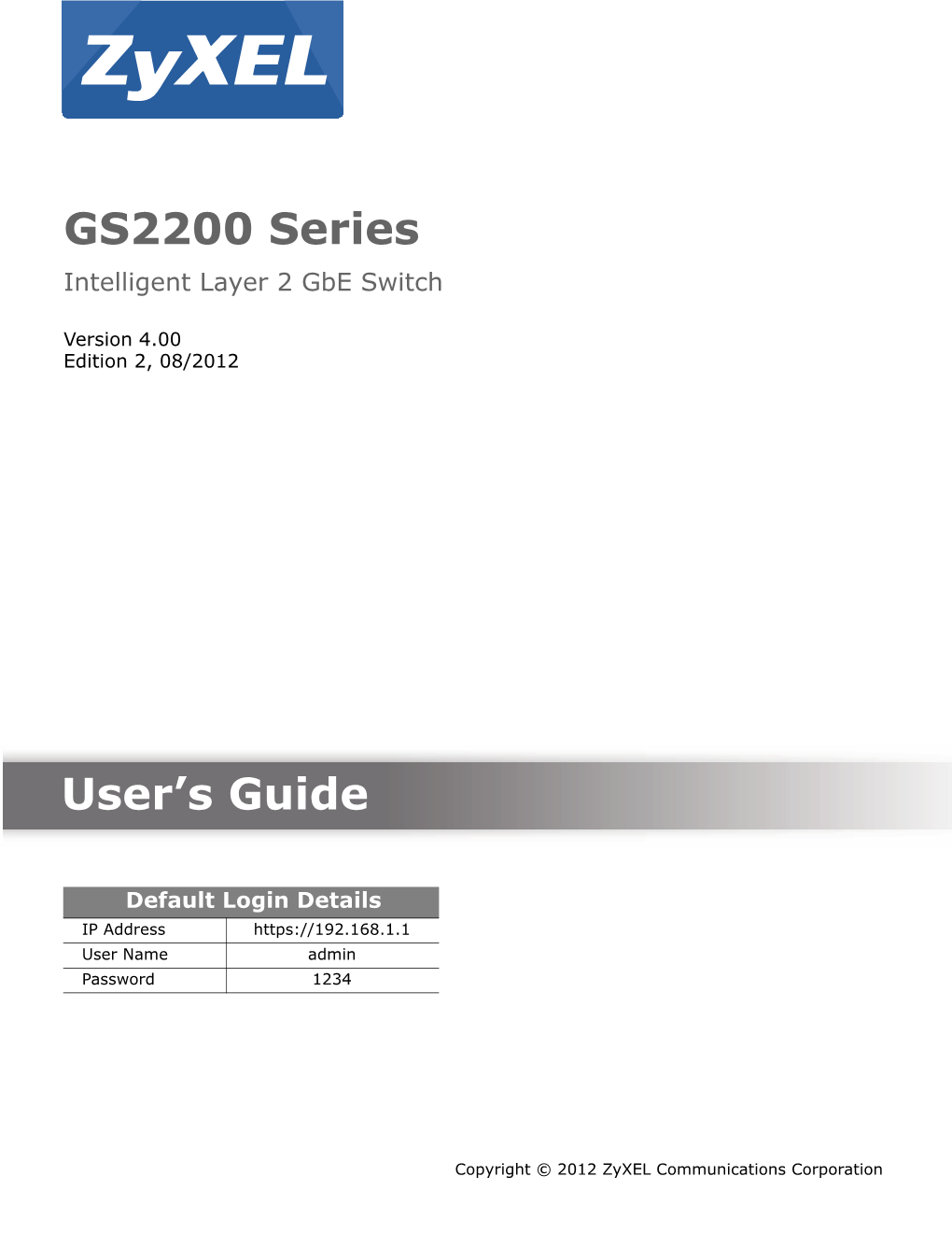 GS2200 Series User's Guide