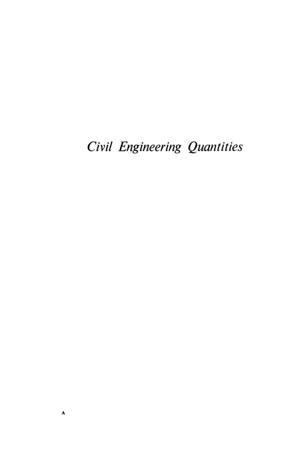 Civil Engineering Quantities