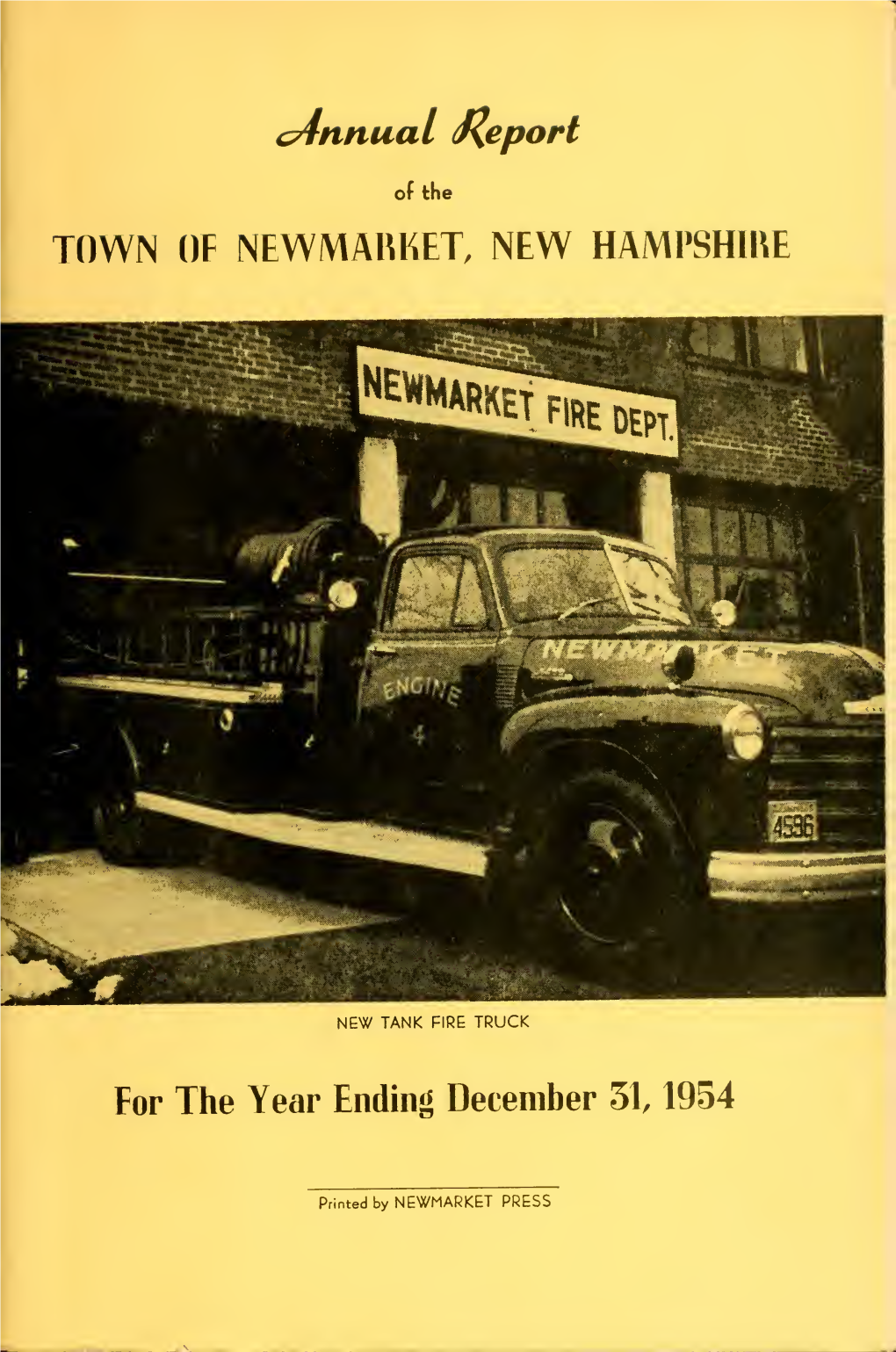 Annual Report of the Town of Newmarket by the Selectmen, Town