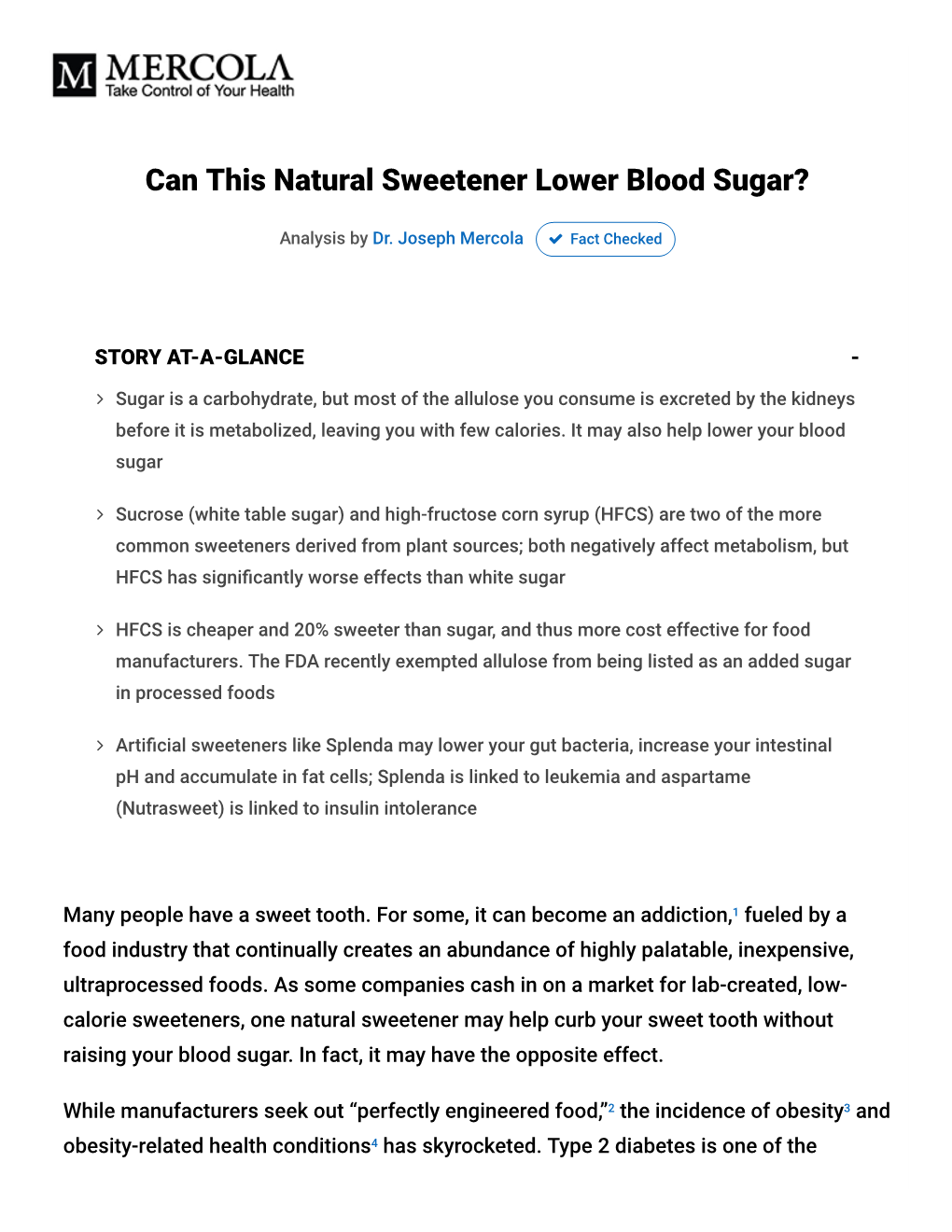 Can This Natural Sweetener Lower Blood Sugar?