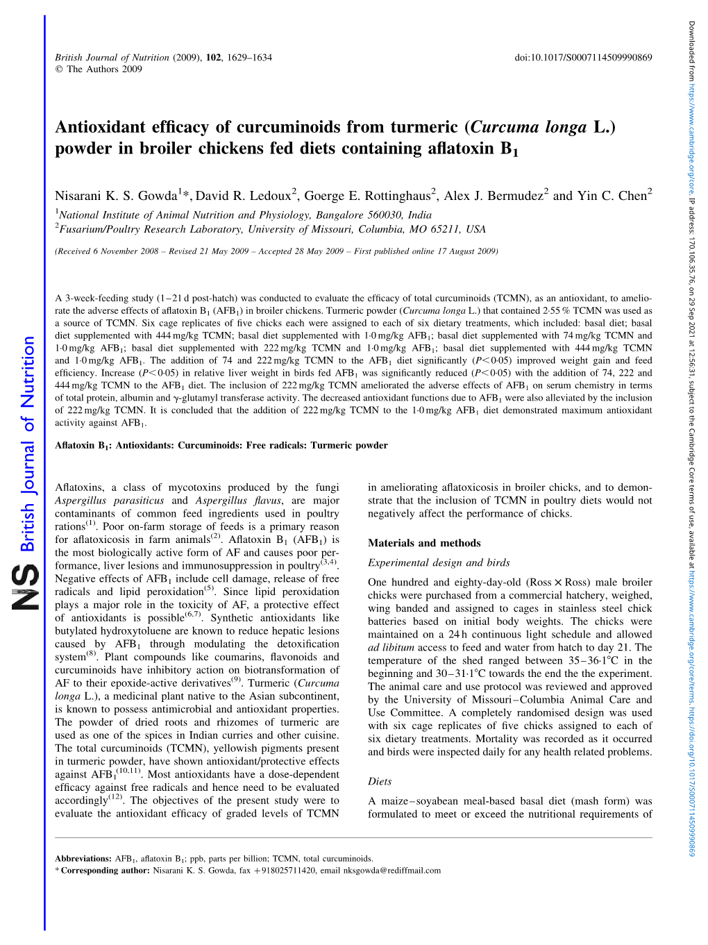 Antioxidant Efficacy of Curcuminoids from Turmeric ( Curcuma Longa L