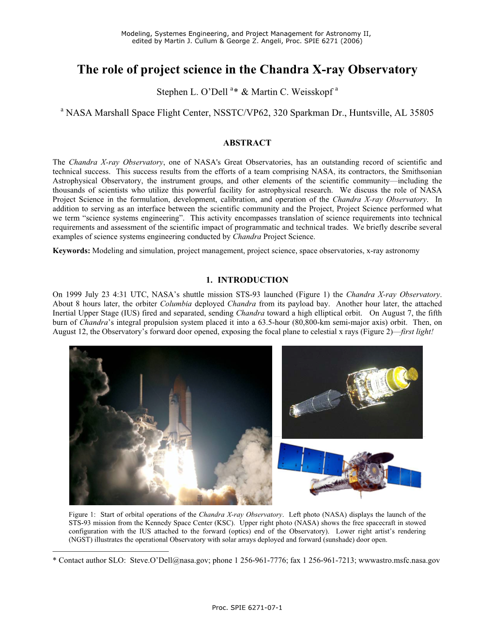 The Role of Project Science in the Chandra X-Ray Observatory