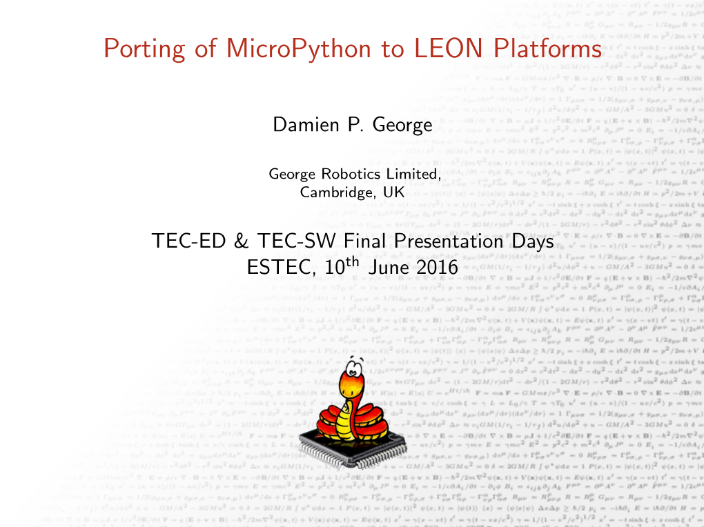 Porting of Micropython to LEON Platforms