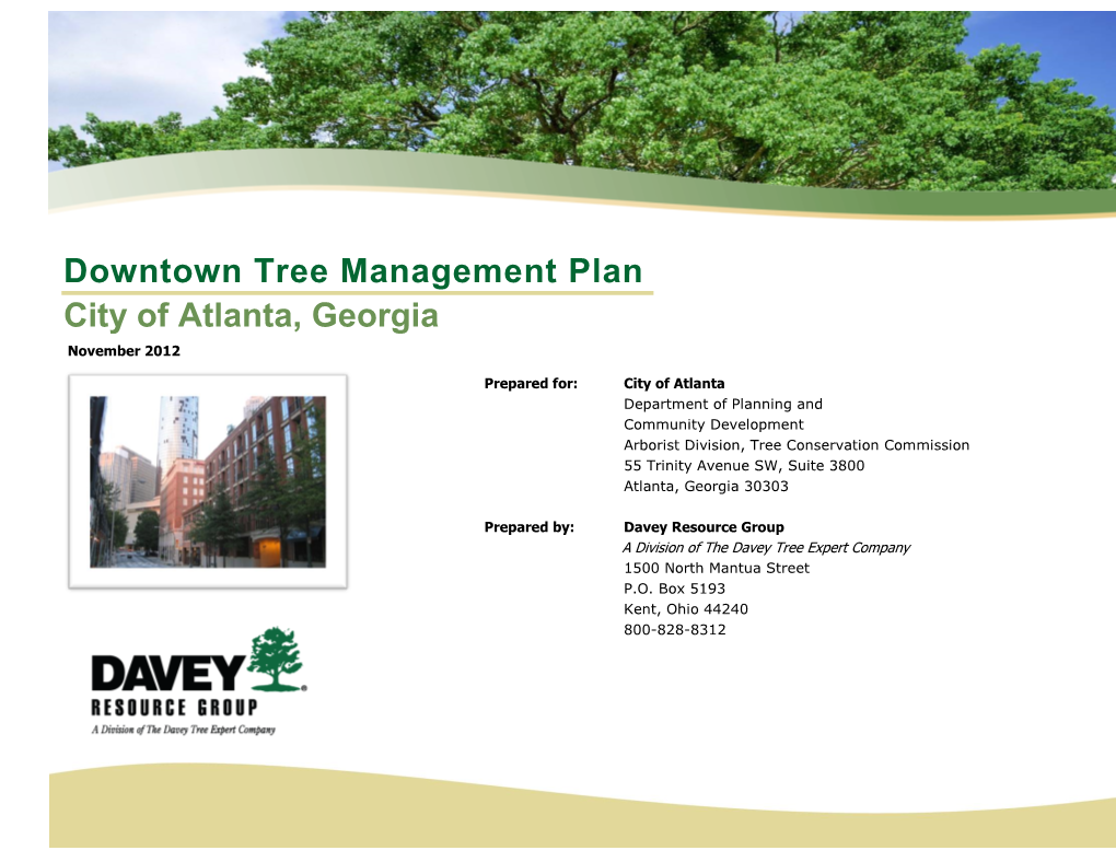 Downtown Tree Management Plan City of Atlanta, Georgia November 2012
