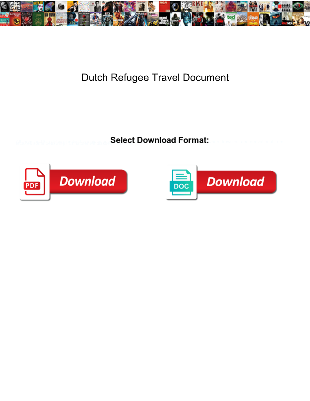 Dutch Refugee Travel Document