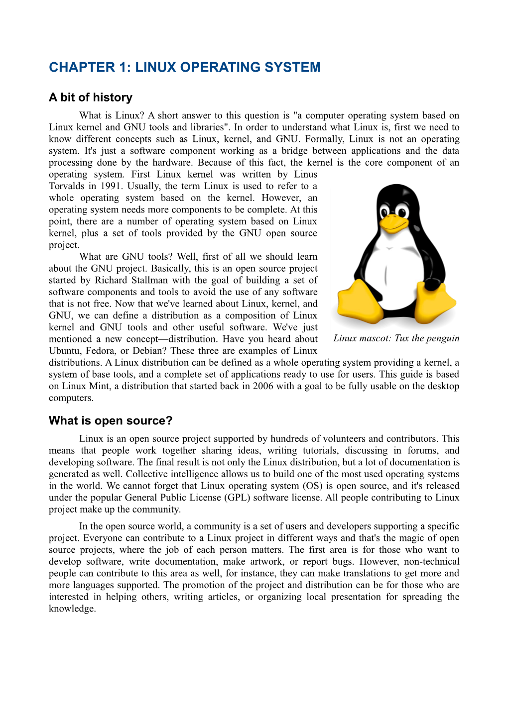 Chapter 1: Linux Operating System