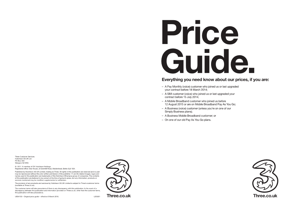 Price Guide. Everything You Need Know About Our Prices, If You Are