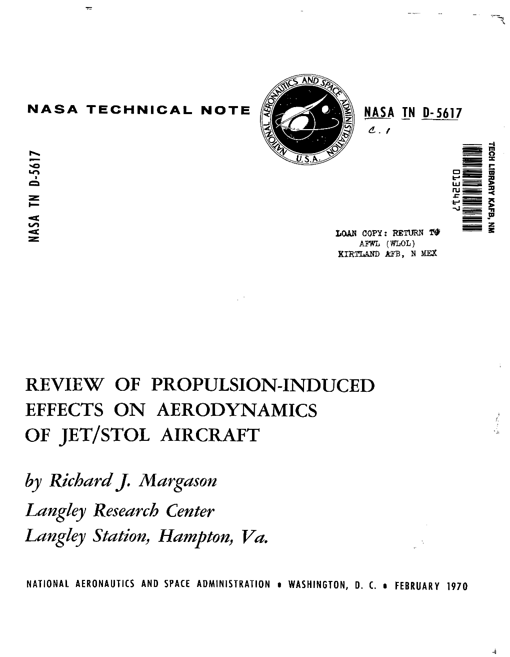 REVIEW of PROPULSION-INDUCED EFFECTS on AERODYNAMICS of JET/STOL AIRCRAFT by Richnrd J