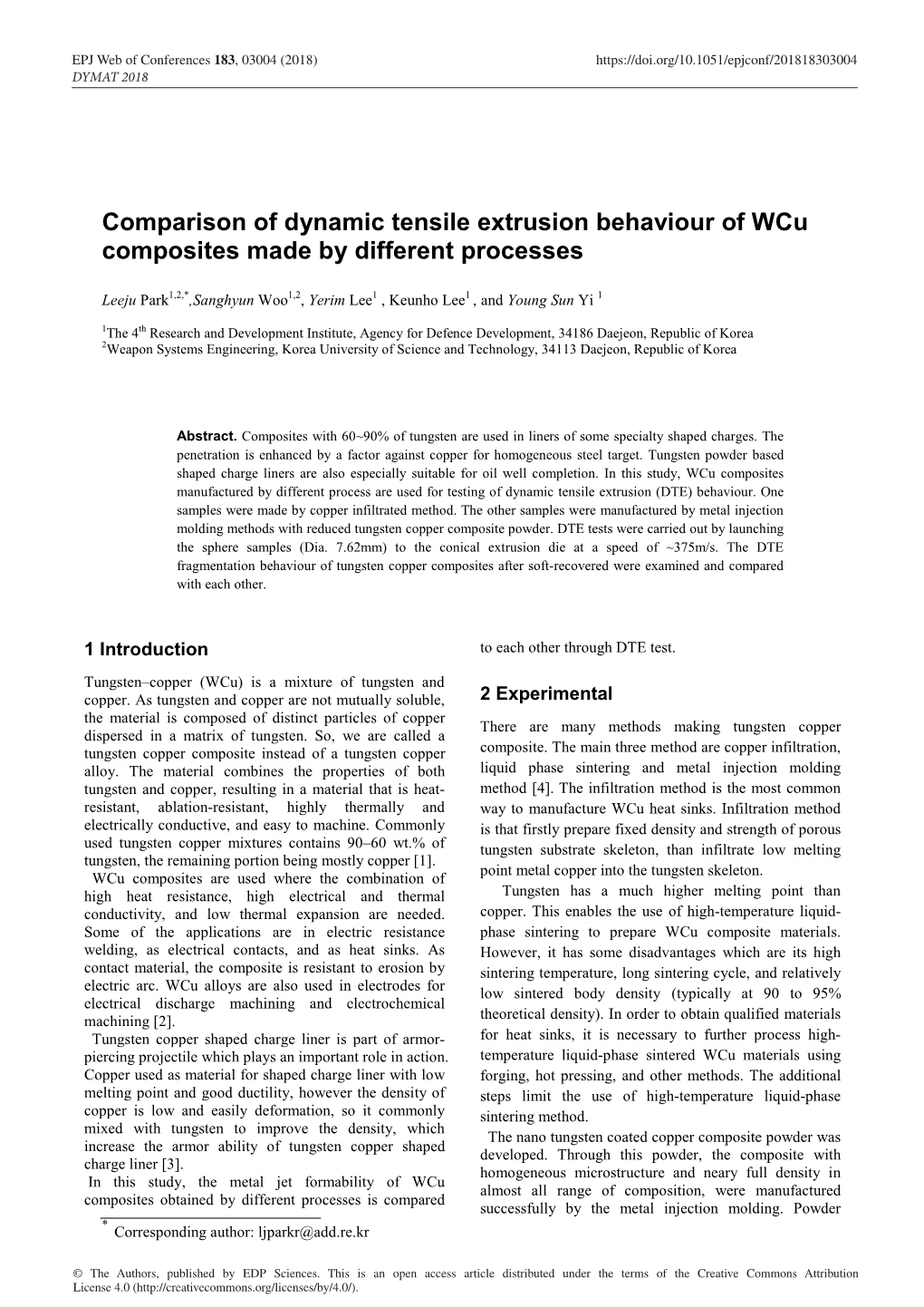 Comparison of Dynamic Tensile Extrusion Behaviour of Wcu Composites Made by Different Processes