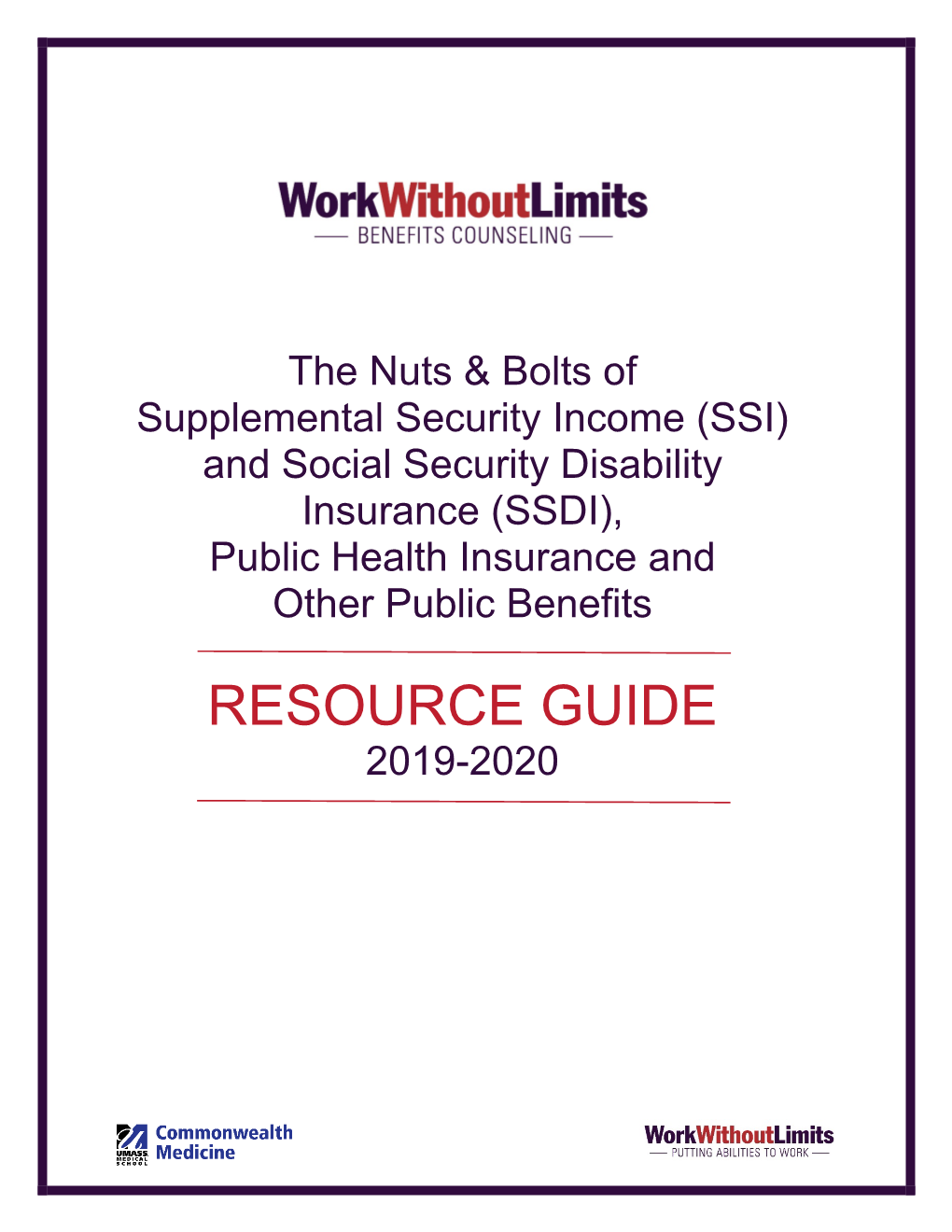 SSI/SSDI Resource Guide from Work Without