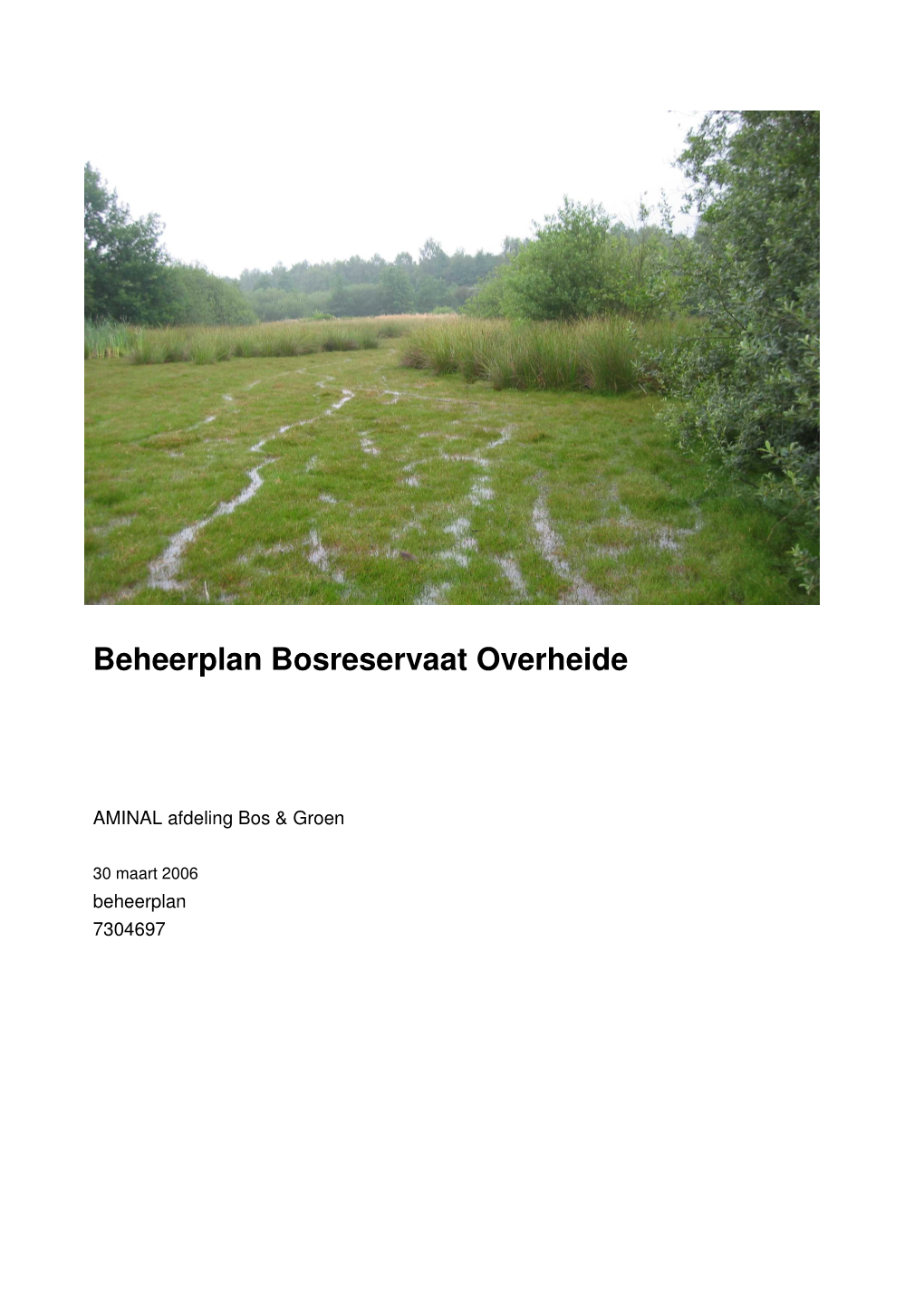 Beheerplan Bosreservaat Overheide