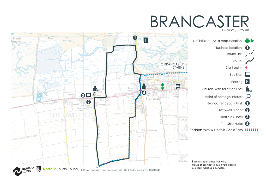 BRANCASTER 4.5 Miles / 7.25 Km