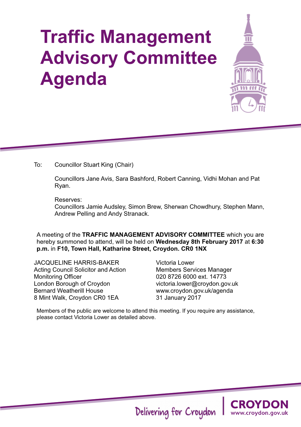 Traffic Management Advisory Committee Agenda