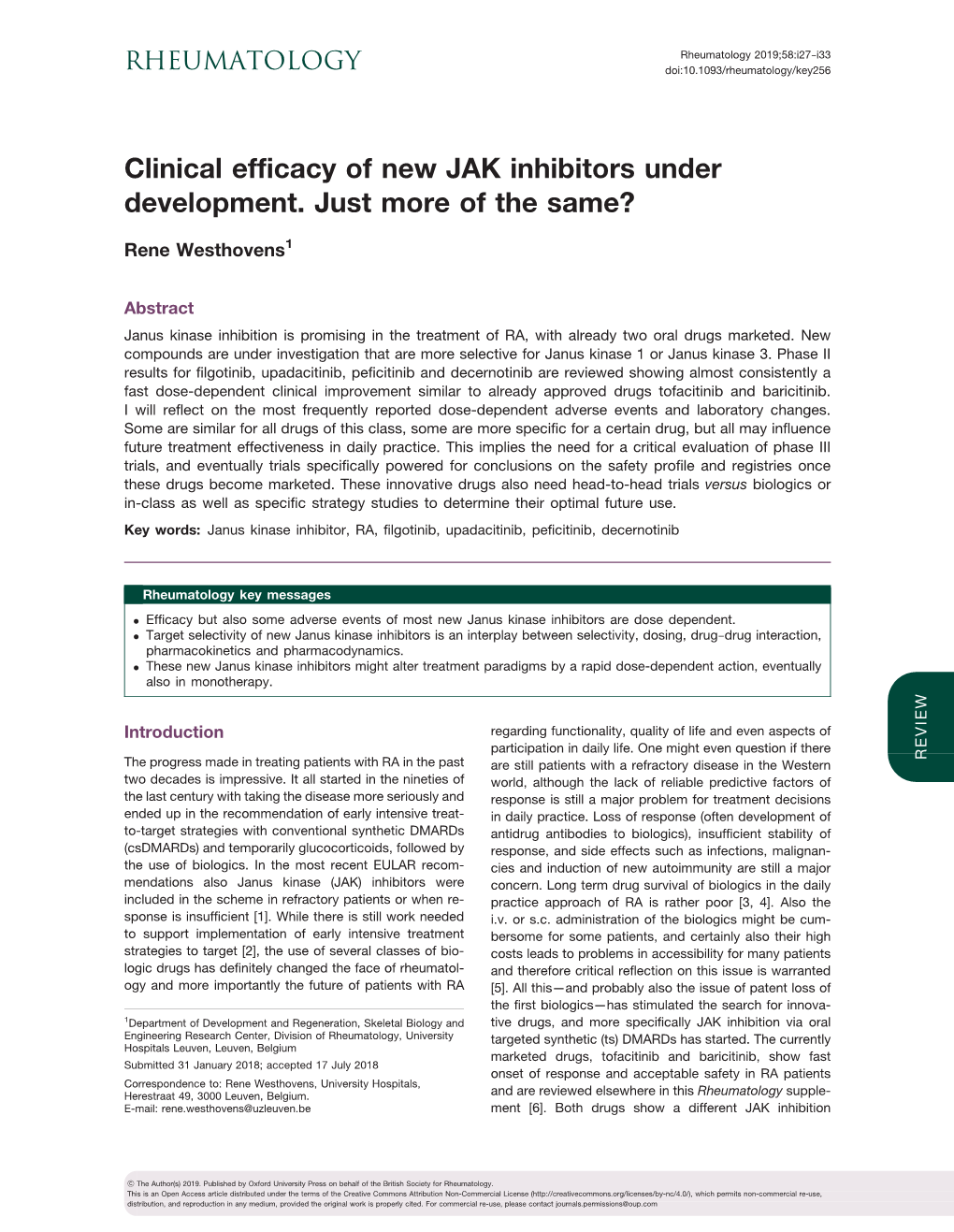 Clinical Efficacy of New JAK Inhibitors Under Development. Just More of the Same?