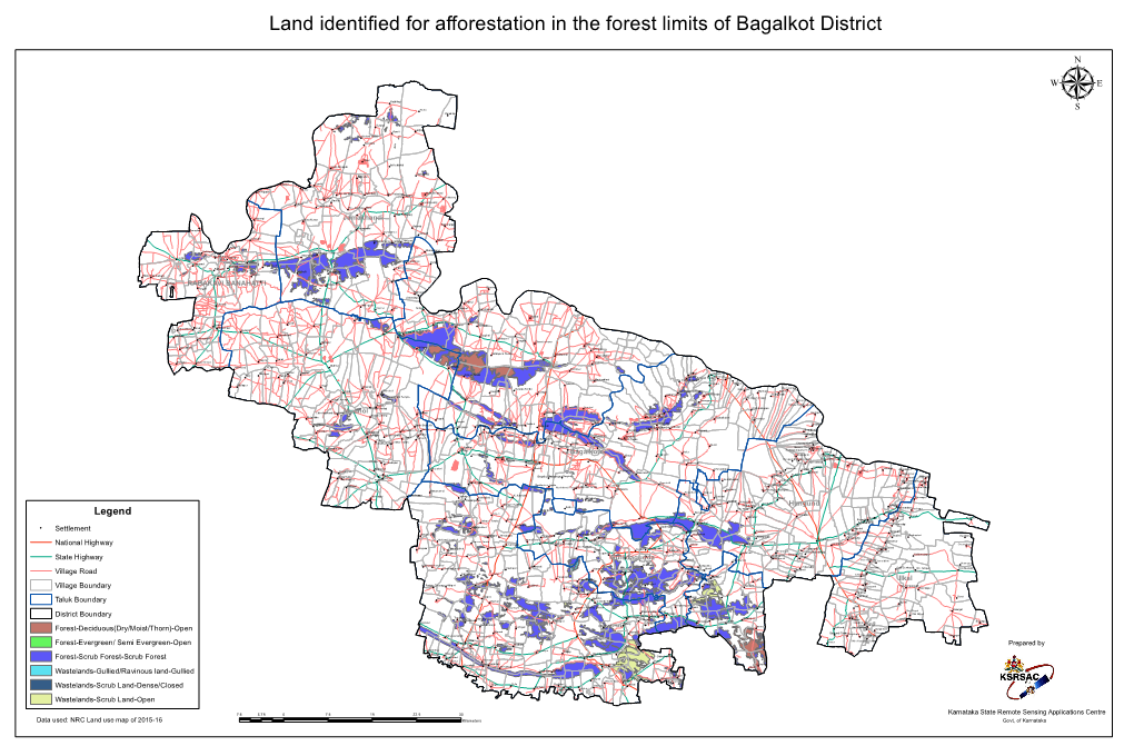 Land Identified for Afforestation in the Forest Limits of Bagalkot District