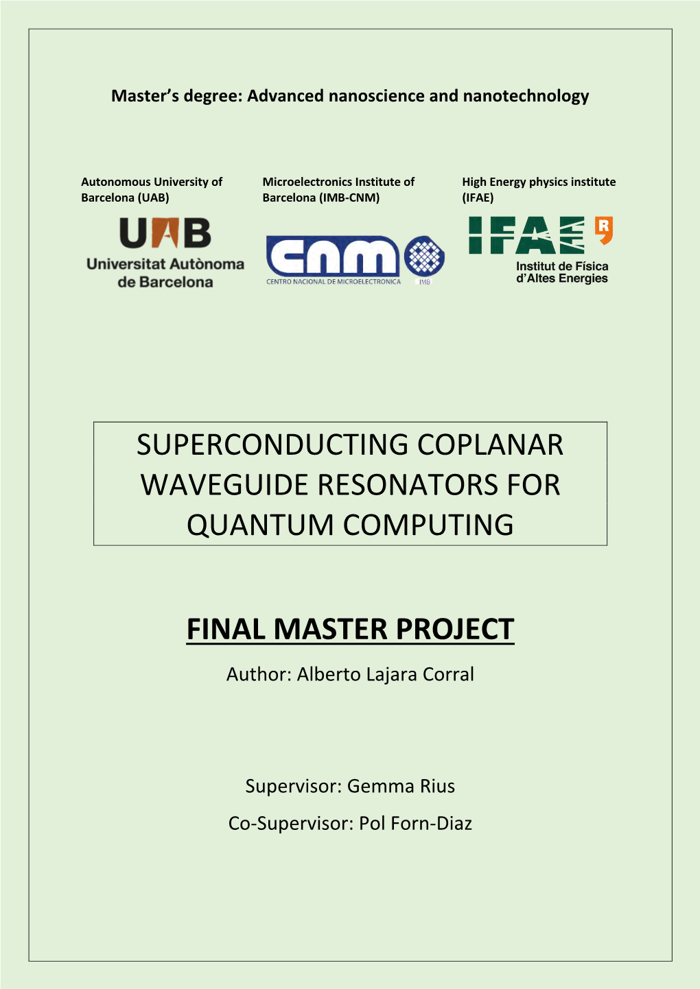 Superconducting Coplanar Waveguide Resonators for Quantum Computing