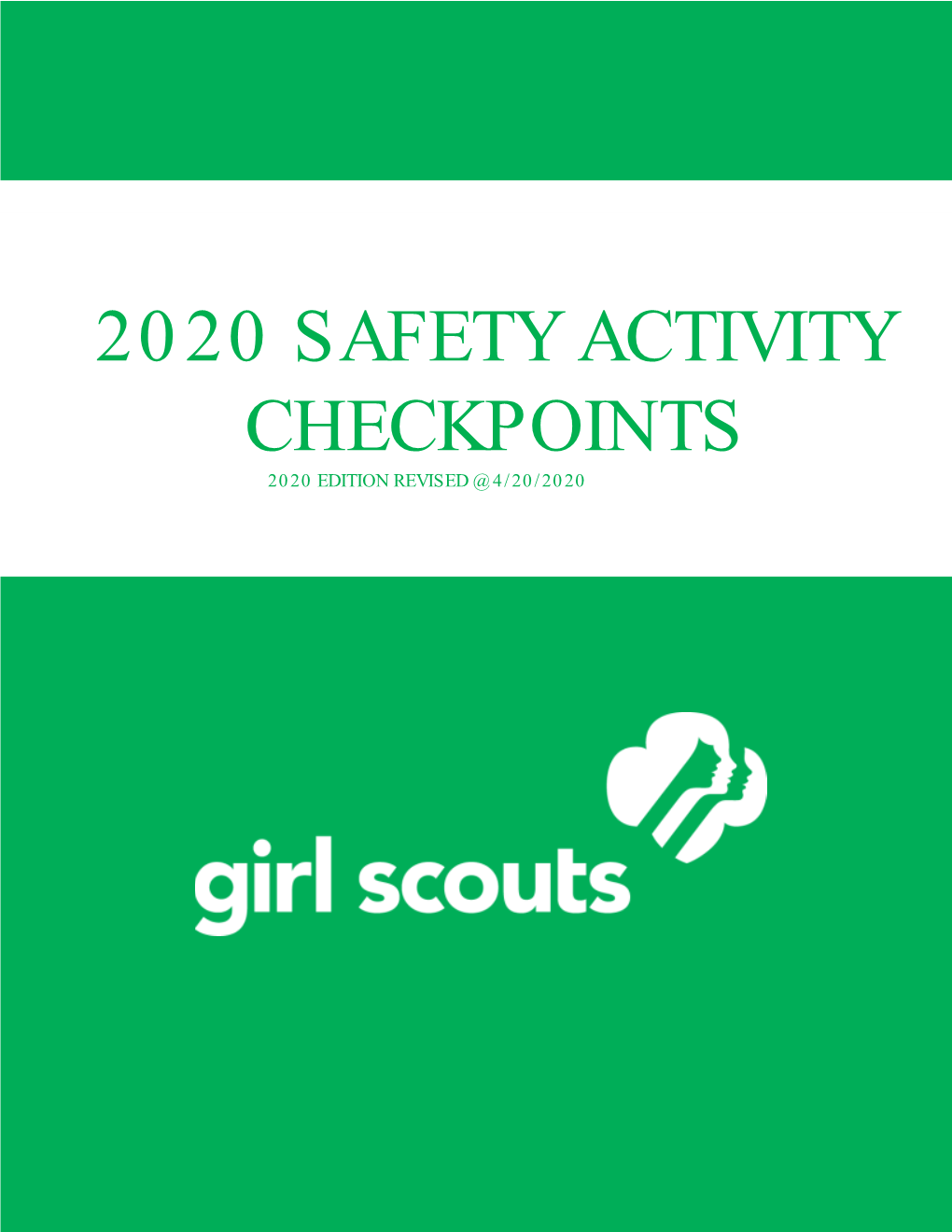 Safety Activity Checkpoints 2020 Edition Revised @ 4/20/2020
