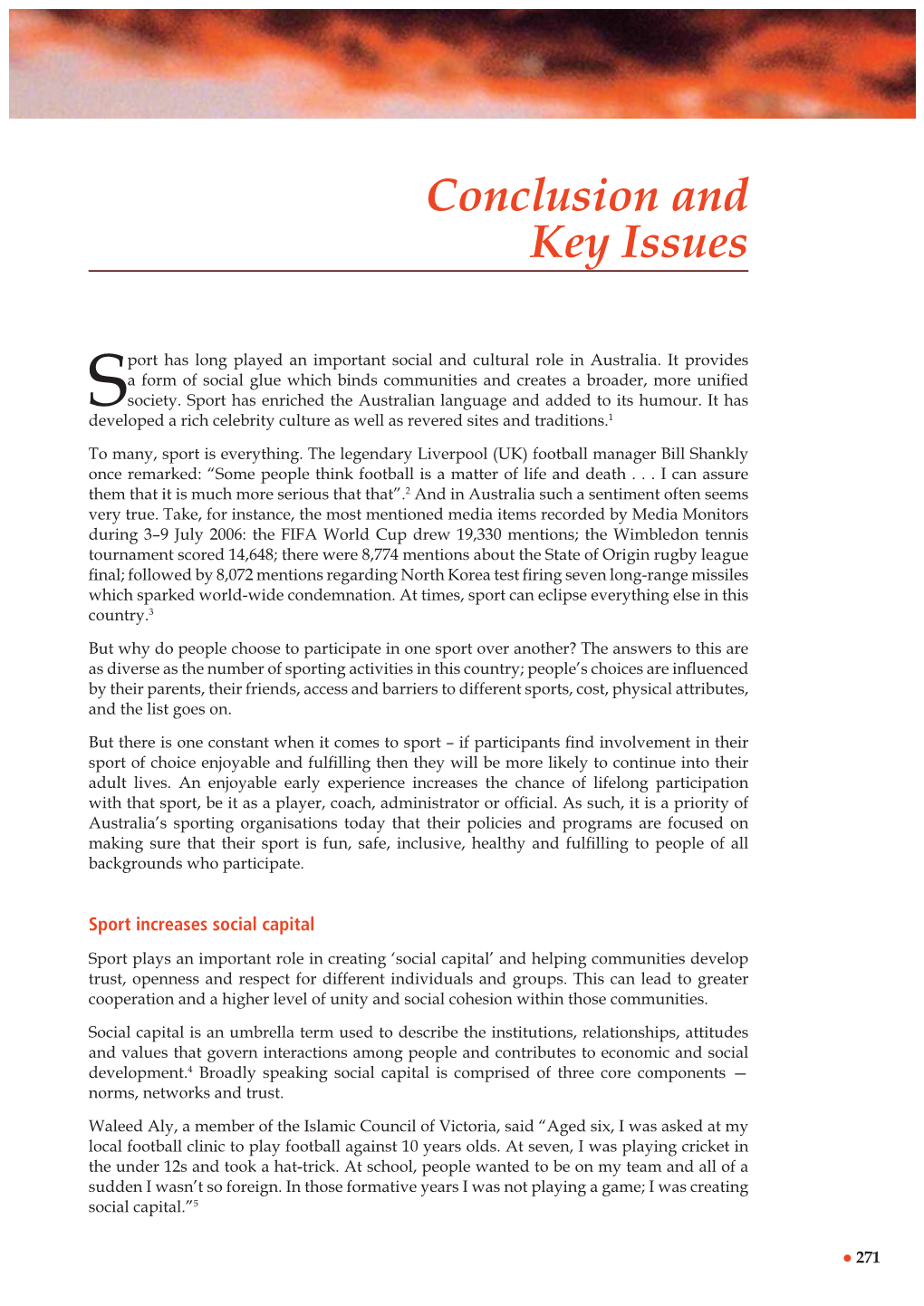 Conclusion and Key Issues