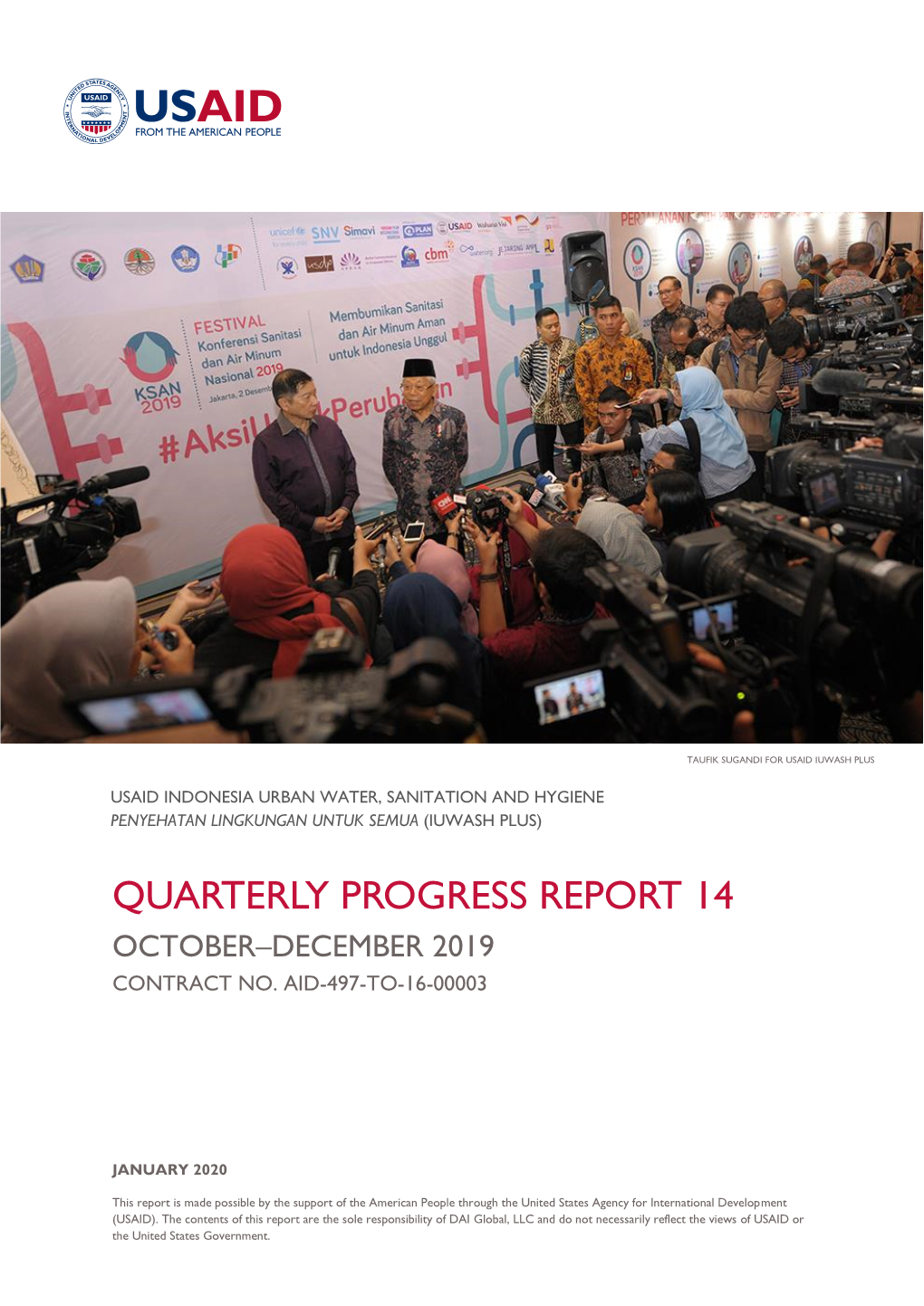 Quarterly Progress Report 14 October–December 2019 Contract No