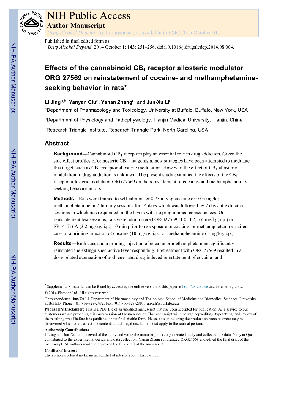 NIH Public Access Author Manuscript Drug Alcohol Depend