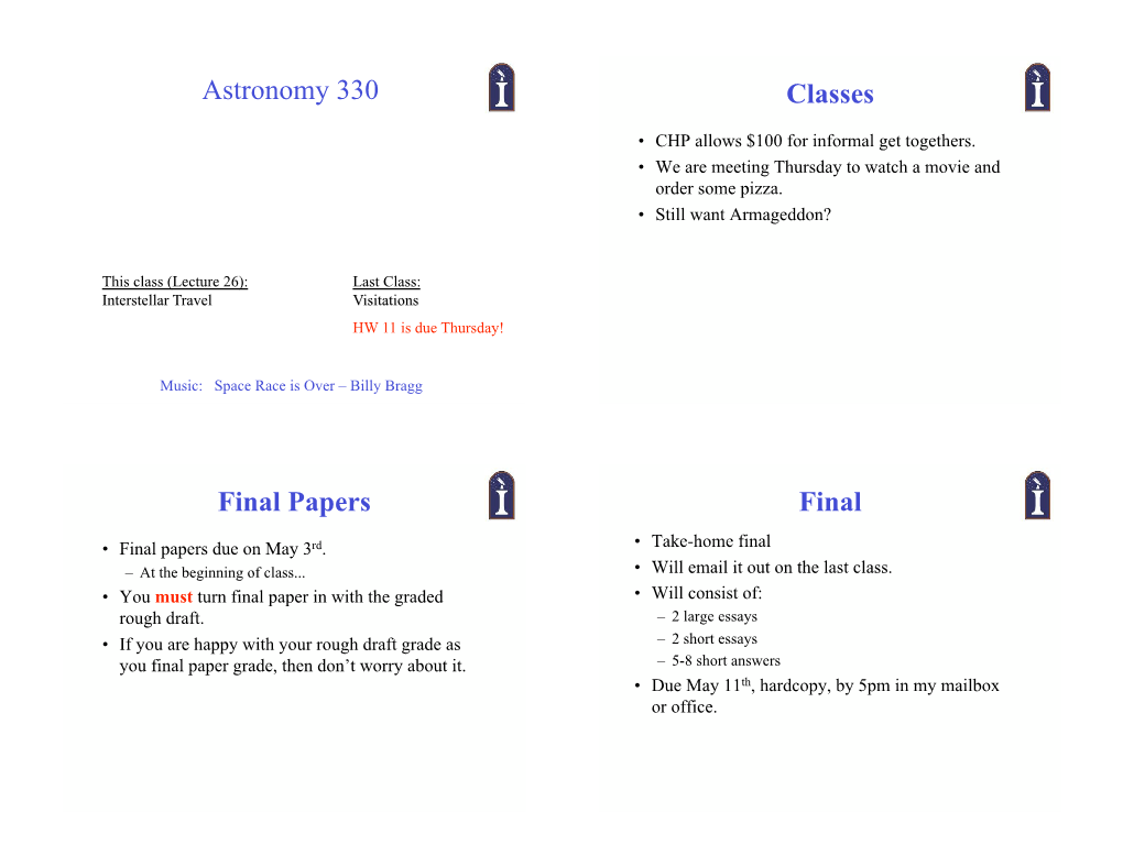 Astronomy 330 Classes Final Papers Final