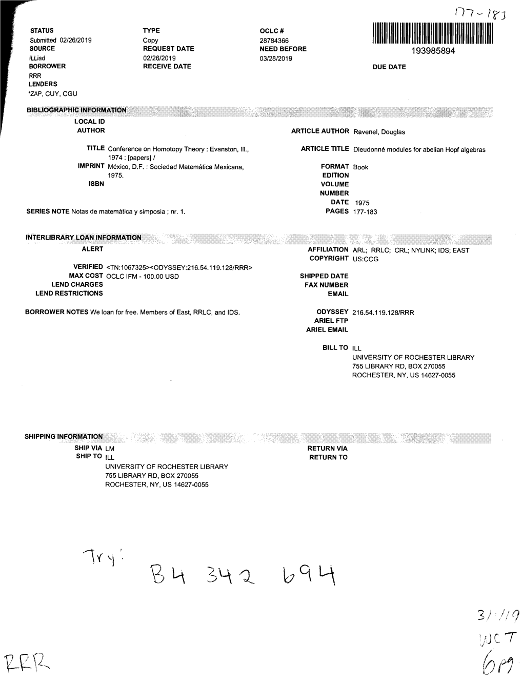 E Modules for Abelian Hopf Algebras 1974: [Papers]/ IMPRINT Mexico, D.F