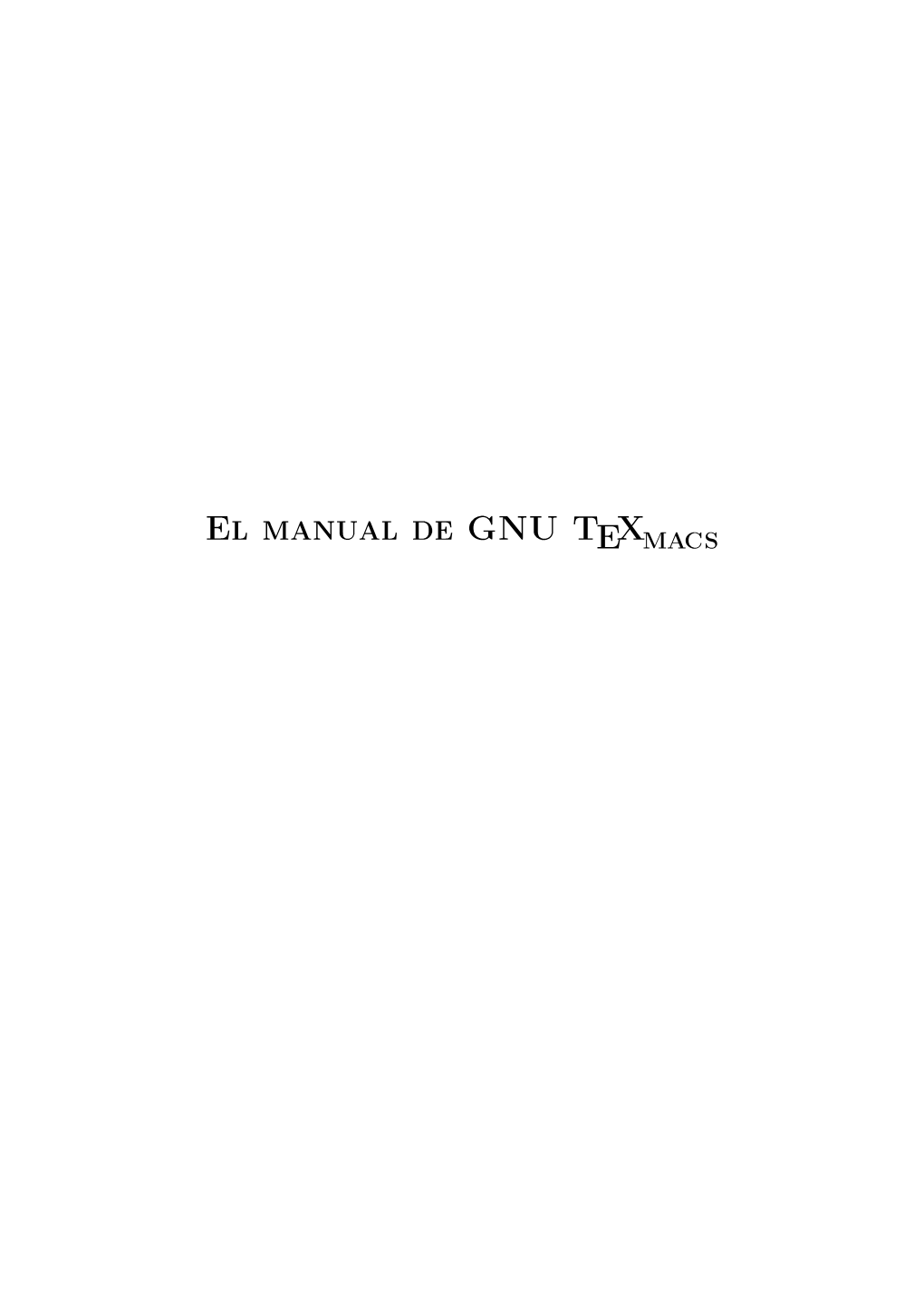 El Manual De GNU TEXMACS