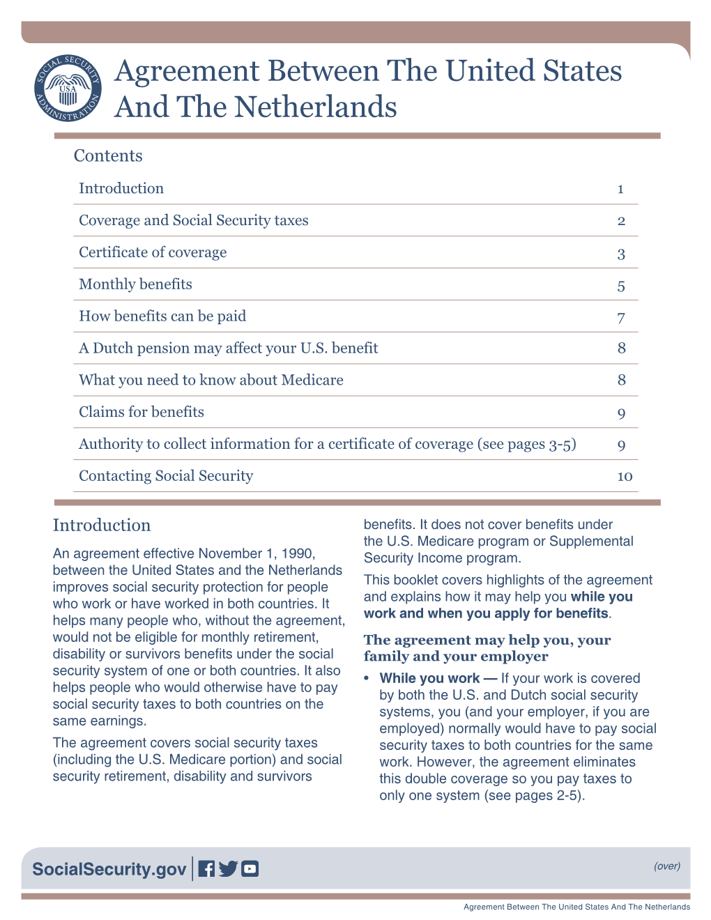 Agreement Between the United States and the Netherlands