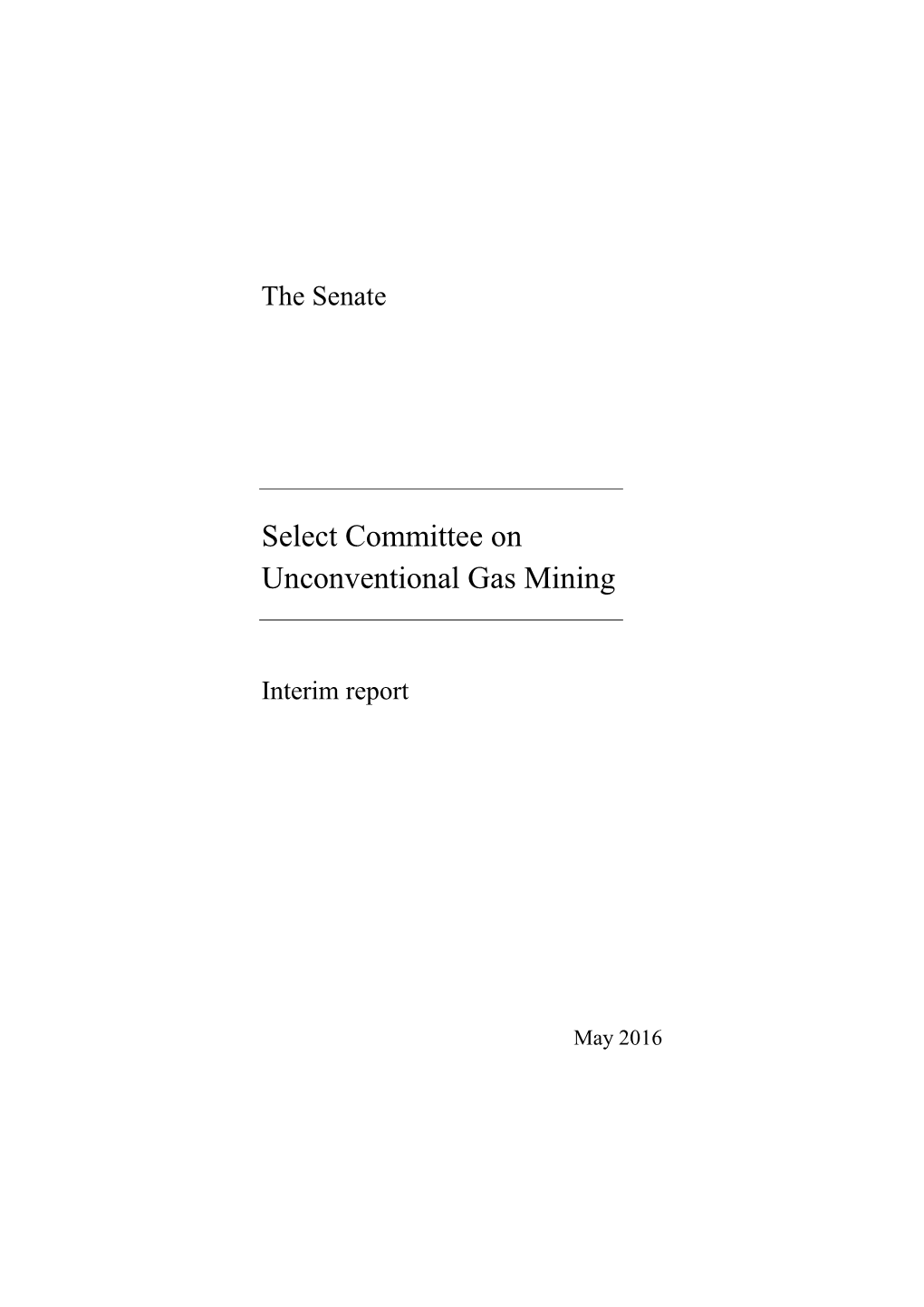 Select Committee on Unconventional Gas Mining
