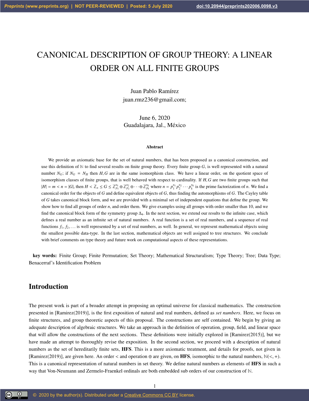 A Linear Order on All Finite Groups