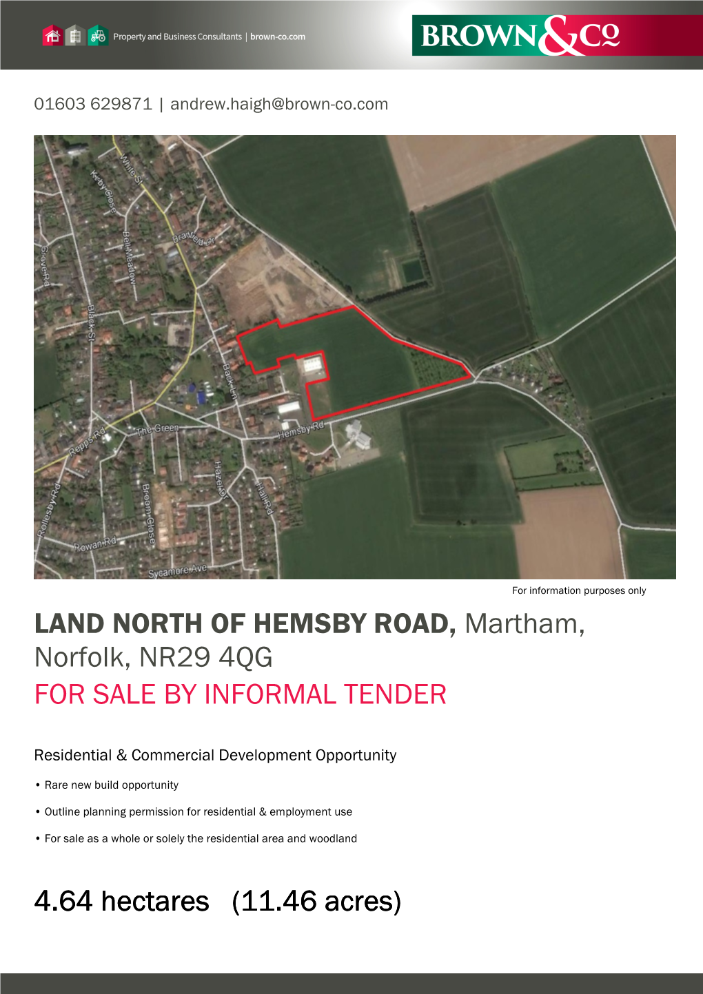 LAND NORTH of HEMSBY ROAD, Martham, Norfolk, NR29 4QG FOR