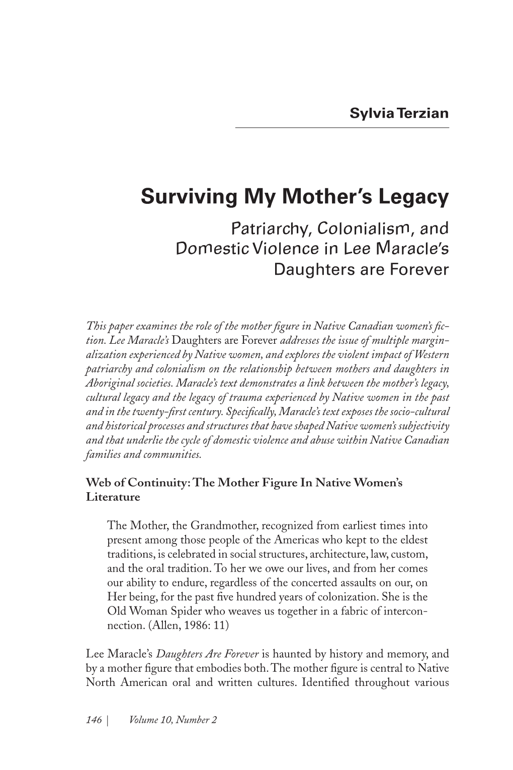 Surviving My Mother's Legacy